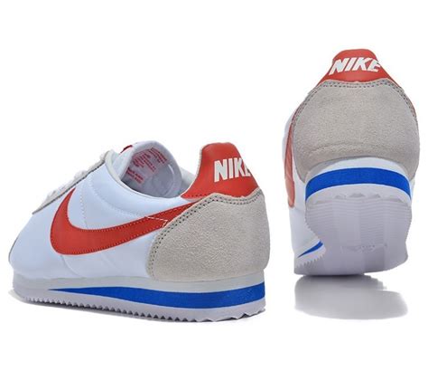 nike schuhe cortez nylon in weiß blau rot